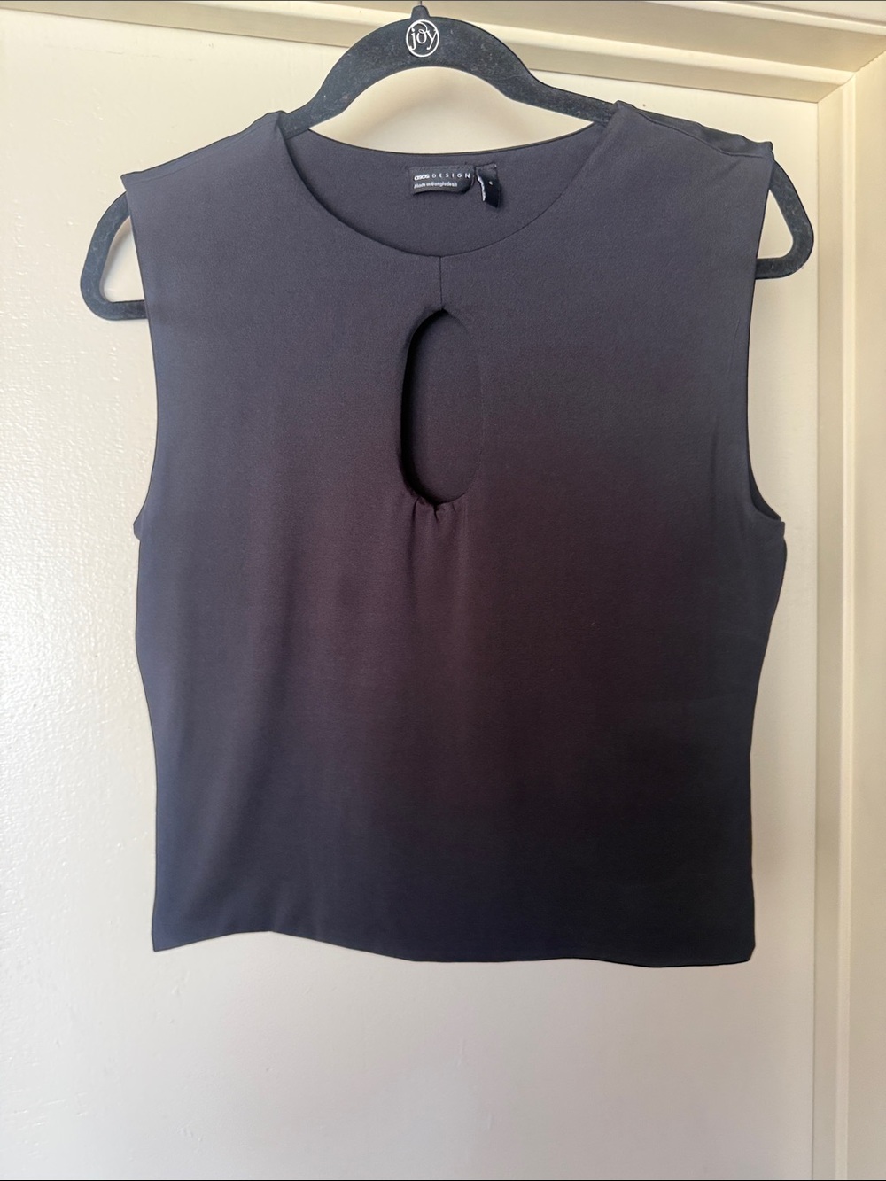 ASOS Black Sleeveless Keyhole Tank